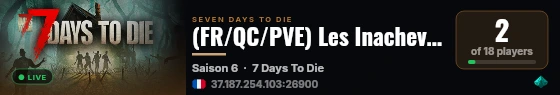 (FR/QC/PVE) Les Inachevés V3.2 live status badge