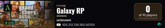 Galaxy RP live status badge