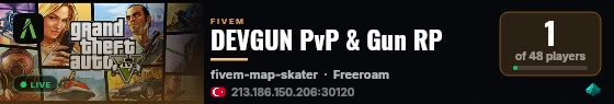 DEVGUN PvP & Gun RP live status badge