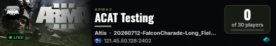 ACAT Testing live status badge
