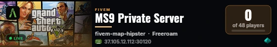 MS9 Private Server live status badge
