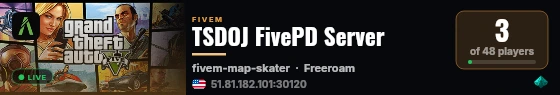 TSDOJ FivePD Server live status badge