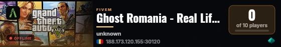 Ghost Romania - Real Life Roleplay - alpha live status badge