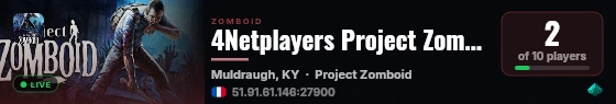 4Netplayers Project Zomboid Server live status badge