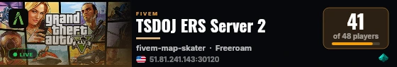 TSDOJ ERS Server 2 live status badge