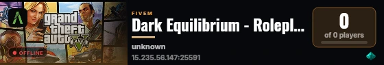 Dark Equilibrium - Roleplay Development Revision 1 live status badge