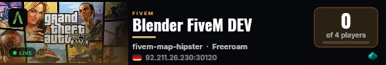 Blender FiveM DEV live status badge