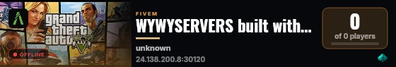 WYWYSERVERS built with QBCore Framework by JericoFx & Kakarot & Hamy! live status badge