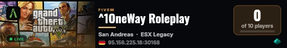 ^1OneWay Roleplay live status badge