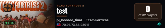 test live status badge
