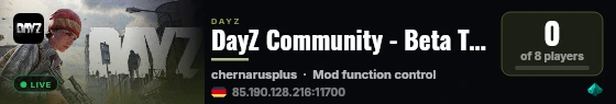 DayZ Community - Beta Test Server live status badge