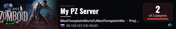 My PZ Server live status badge