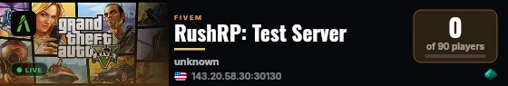 RushRP Test live status badge