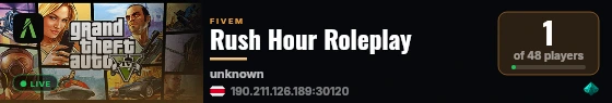 Rush Hour Roleplay live status badge