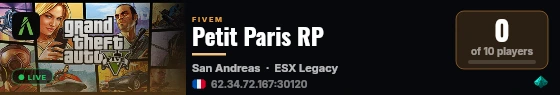 Petit Paris RP live status badge