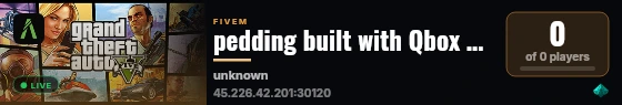 pedding built with Qbox Project by The Community! live status badge