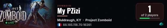 My PZizi live status badge