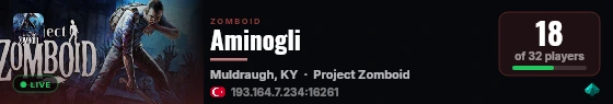 Aminogli live status badge