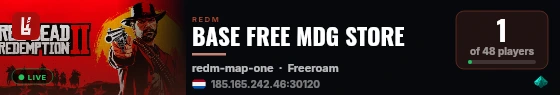 BASE FREE MDG STORE live status badge