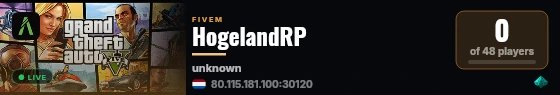 HogelandRP live status badge
