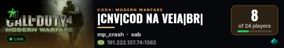 |CNV|COD NA VEIA|BR| live status badge