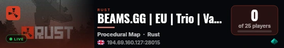 BEAMS.GG | EU | Trio | Vanilla | Weekly Thursday live status badge