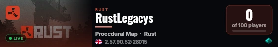 RustLegacys live status badge