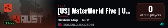 [US] WaterWorld Five | UniqueRust.com live status badge