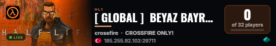 [ GLOBAL ]  BEYAZ BAYRAK FFA/DM | ARCADE SERVER @Since2016 live status badge