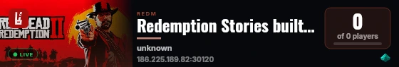 Redemption Stories built with Rexshack RedM Build by Rexshack Gaming! live status badge