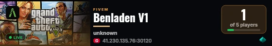 Benladen V1 live status badge