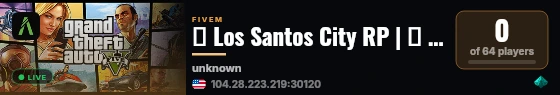 ❤️ Los Santos City RP | 🔊 discord.gg/VXqB8GWRUe! live status badge