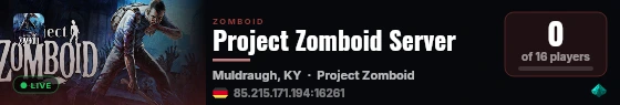 Project Zomboid Server live status badge