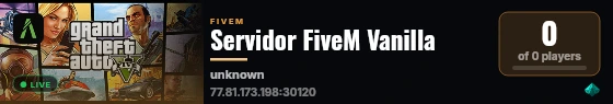 Servidor FiveM Vanilla live status badge
