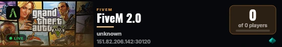 FiveM 2.0 live status badge