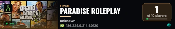 PARADISE ROLEPLAY live status badge