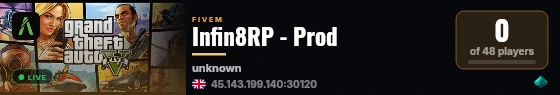 Infin8RP - Prod live status badge