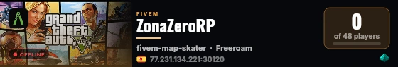 ZonaZeroRP live status badge