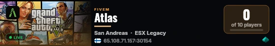 Atlas live status badge
