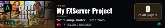My FXServer Project live status badge
