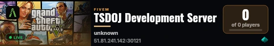 TSDOJ Development Server live status badge