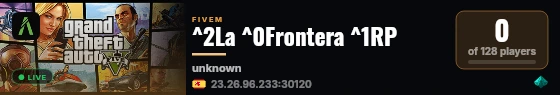 ^2La ^0Frontera ^1RP live status badge