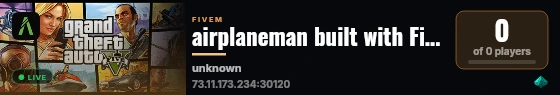 airplaneman built with FiveM Basic Server! live status badge