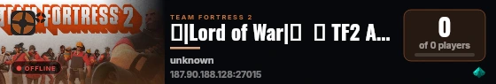⇆|Lord of War|⇆  ♛ TF2 ACHIEVEMENT - tf2.lordofwar.com.br live status badge