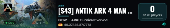 [S43] ANTIK ARK 4 MAN x100 - Gen 2 - (v358.24) live status badge