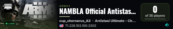NAMBLA Official Antistasi Server live status badge