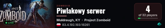 Piwlakowy serwer live status badge