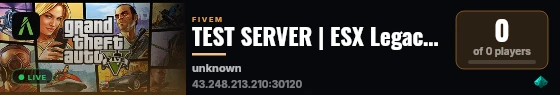 TEST SERVER | ESX Legacy Server live status badge
