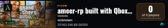 ameer-rp built with Qbox Project by The Community! live status badge