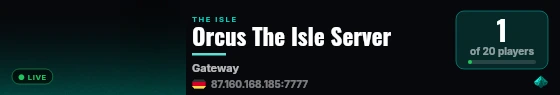 Orcus The Isle Server live status badge